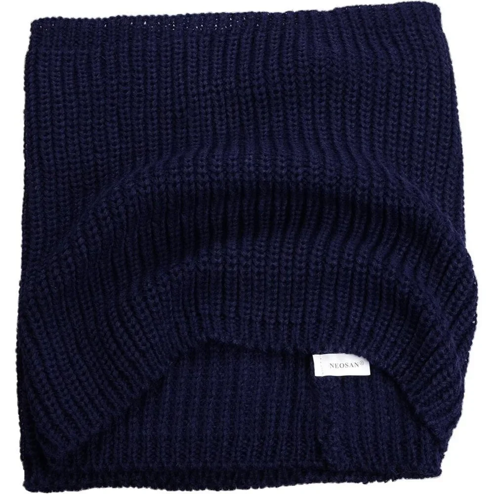 Women's Navy Blue Thick Ribbed Knit Winter Infinity Circle Loop Scarf
